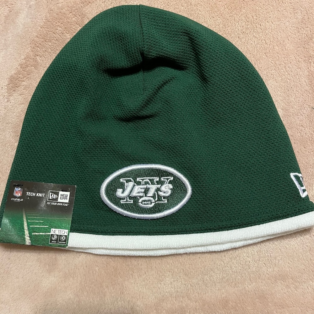 Knit New York jets hat /close fit skull cap